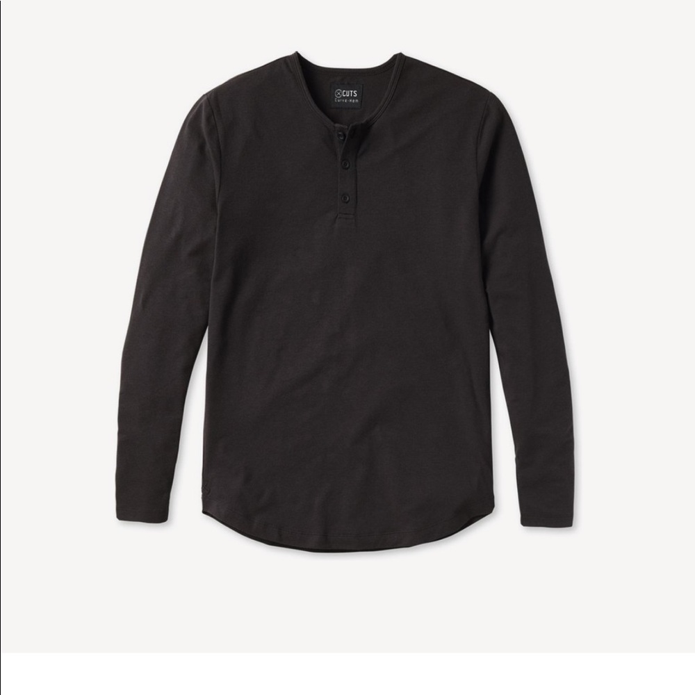 CUTS Clothing Black Henley Long Sleeve